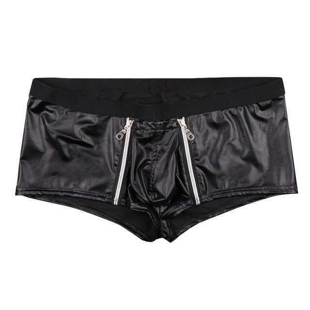 Fetish Lingerie Leather Boxer Shorts for Gay Men